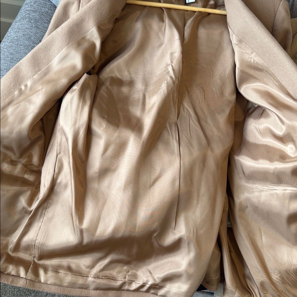 Sag Harbor Vintage Women’s Tan 100% Pure New Virgin Wool Blazer Jacket Size 16 - Picture 8 of 12